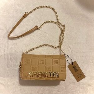 Steve Madden Beige Crossbody Bag with Gold Chain